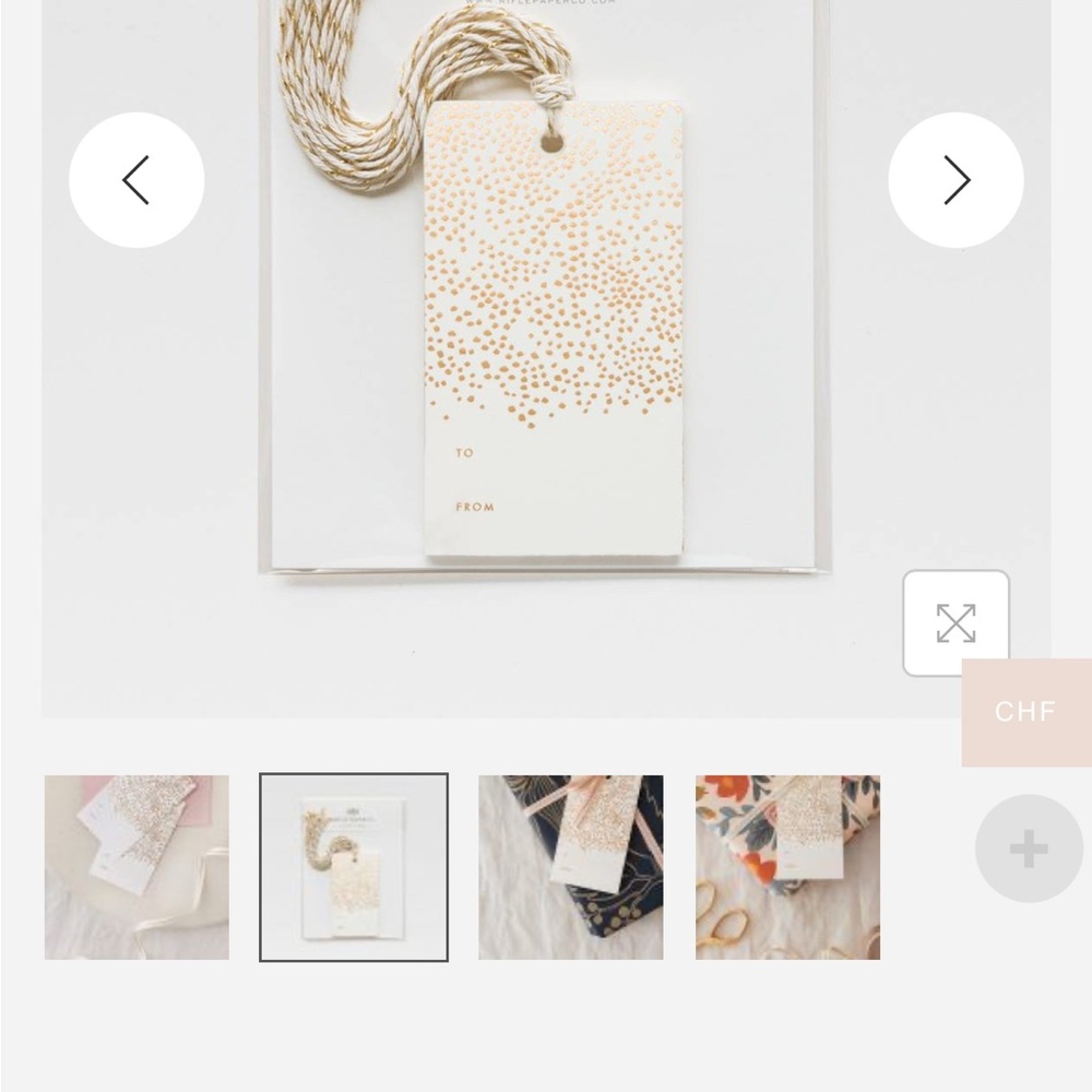 Rifle Paper Co. Festive Tree Gift Tags(3) and Festive Floral(1) w/ string - Picture 4 of 4